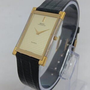 Vintage Seiko Lassale 6730-5599 Men's 23x34mm Ultra Thin Two Tone S/Steel Watch